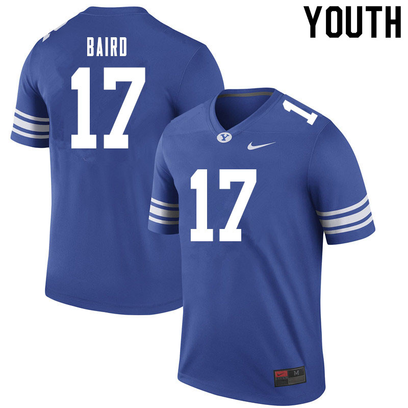 Youth #17 Jonathan Baird BYU Cougars College Football Jerseys Sale-Royal - Click Image to Close